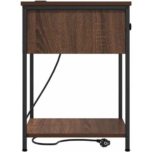  Noćni ormar 2 pcs Smeđi hrast 42 x 41 x 56 cm Konstruirano drvo Slike