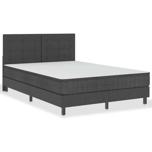 VidaXL Krevet od tkanine s oprugama tamnosivi 140 x 200 cm Slike