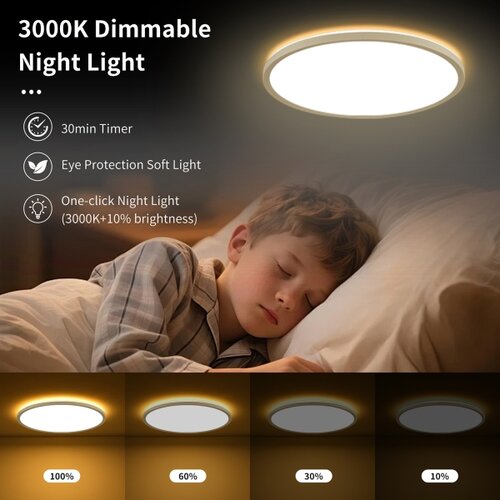  Brilagi - LED prigu&amp;scaron;iva svetiljka ULTRA SLIM LED/18W/230V prečnik 30 cm bela + daljinski upravljač Slike