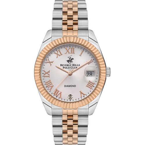 Beverly Hills Polo Club Ženski ručni sat, Kvarcni mehanizam, 36mm, Sivo kući&scaron;te, Roze-zlatne boje BP3582C.530 Cene