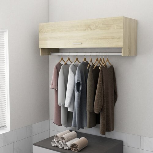 The Living Store Garderobna omara sonoma hrast 100x32,5x35 cm iverna plošča - Garderobna Omara, (21434363) Cene