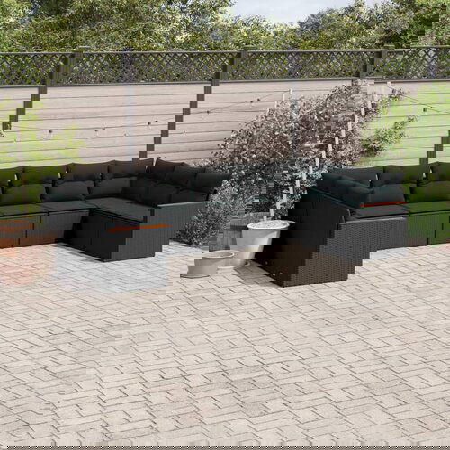vidaXL 10-dijelni set vrtnih sofa s jastucima crni od poliratana Cijene