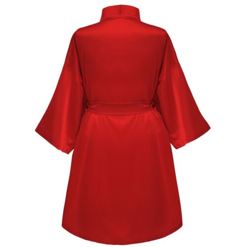Glov satenski kimono bademantil - crvena Slike