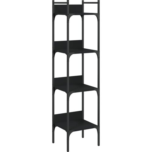 Maison Chic Knjižna omara - Knjižna polica - Knjižni regal 4-nadstropna črna 35x30x138,5 cm inženirski les, (21723204) Slike