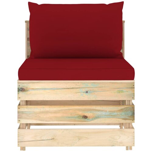 Maison Chic Sekcijski sredinski kavč - Sofa - Kanape z blazinami zelen impregniran les, (21727117) Cene