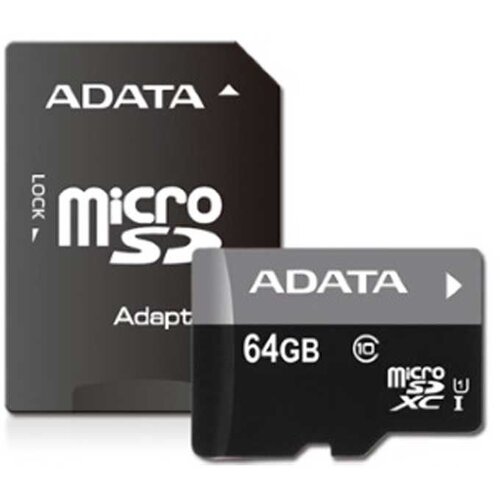 Adata micro sd card 64GB + sd adapter AUSDX64 Cene