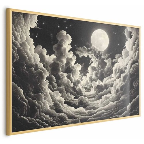  Plakat Moon and Stars Singing Among the Great Clouds 90x60 Zlatni okvir Cijene
