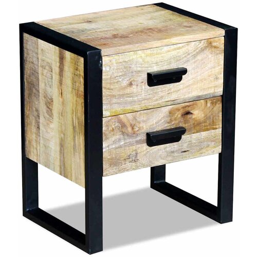  Bočni Stol sa 2 ladice Čvrsto Mango drvo 43x33x51 cm Slike