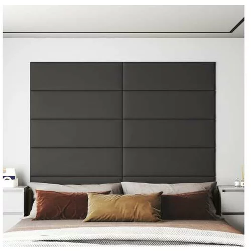  Stenski paneli 12 kosov sivi 90x30 cm umetno usnje 3,24 m²