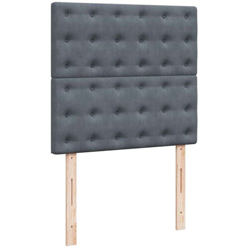 vidaXL Box spring postelja z vzmetnico temno siv 90x190 cm žamet Cene
