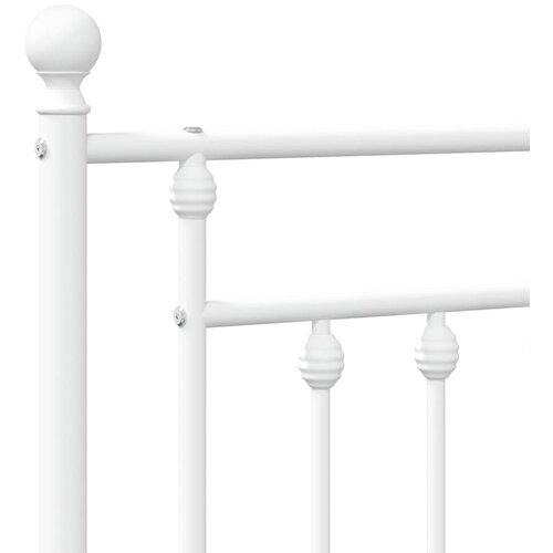  Metalni okvir za krevet s uzglavljem bijeli 120x200 cm Slike