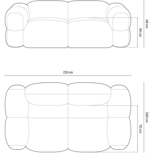 Cosmopolitan Design Zelena žametna sedežna garnitura 210 cm Loretto &amp;ndash; Slike