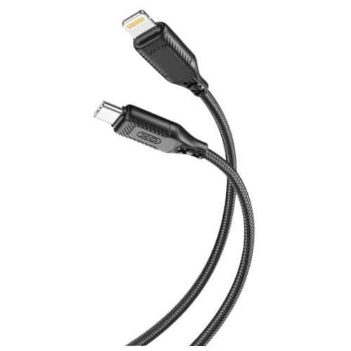 XO kabl USB-C na Lightning NB-Q236A, 27W, 1m, Crni, (ojačani pleteni) Cene