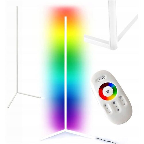 MasterLED RGB WS2811 LED stoječa svetilka 140cm z RF daljinskim upravljalnikom bela Slike