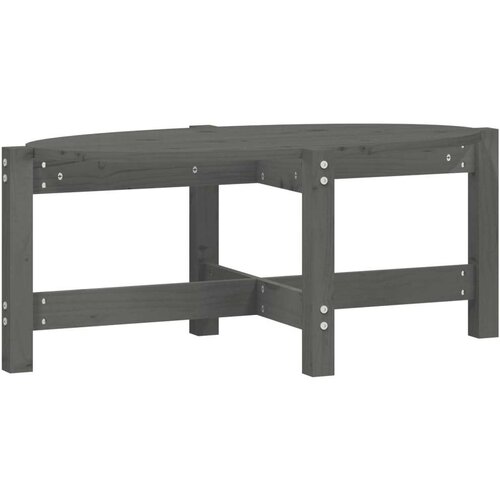 vidaXL Klubska mizica siva 87x48x35 cm trdna borovina Cene