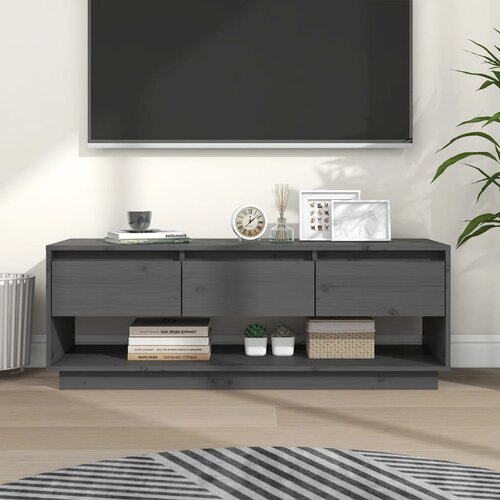 vidaXL TV ormarić sivi 110,5 x 34 x 40 cm od masivne borovine Cijene