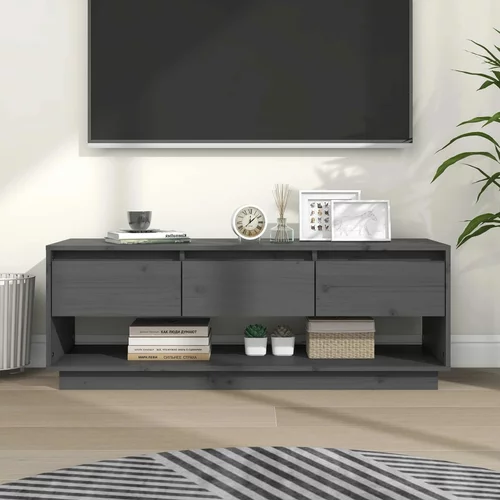 vidaXL TV ormarić sivi 110,5 x 34 x 40 cm od masivne borovine