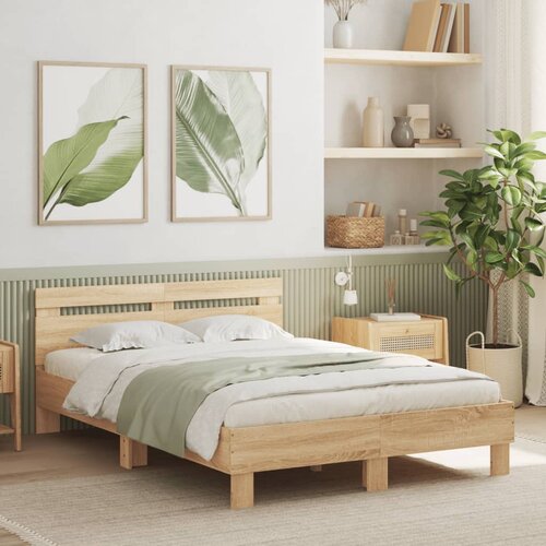  Okvir za krevet s uzglavljem i LED boja hrasta 120x200 cm Cene