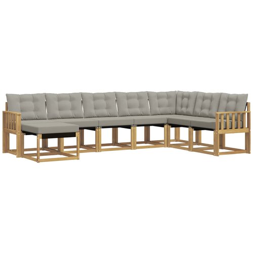 vidaXL Zunanja garnitura za sedenje 8 pcs Bela in svetlo siva, (5000281622) Cene