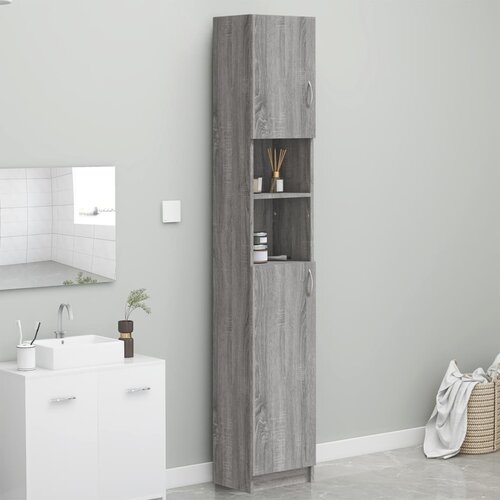 VidaXL Kopalni&amp;scaron;ka omarica siva sonoma 32x25,5x190 cm konstruiran les Slike