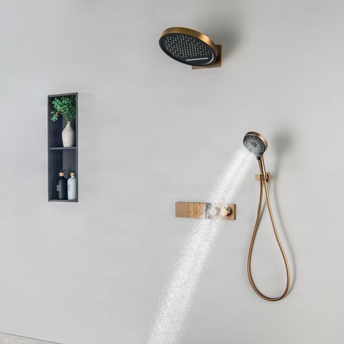 ELITE EDITION Podometni tu&amp;scaron; set BSC1305 z digitalnim prikazom temperature in bru&amp;scaron;eno rožnato zlato obdelavo Slike