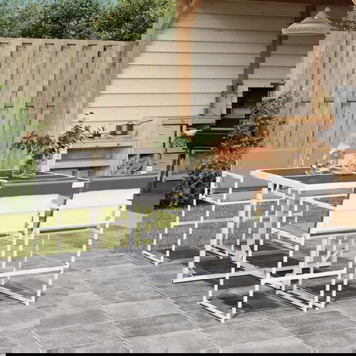 vidaXL 5-dijelni vrtni blagovaonski set s jastucima bijeli tekstilena Cijene