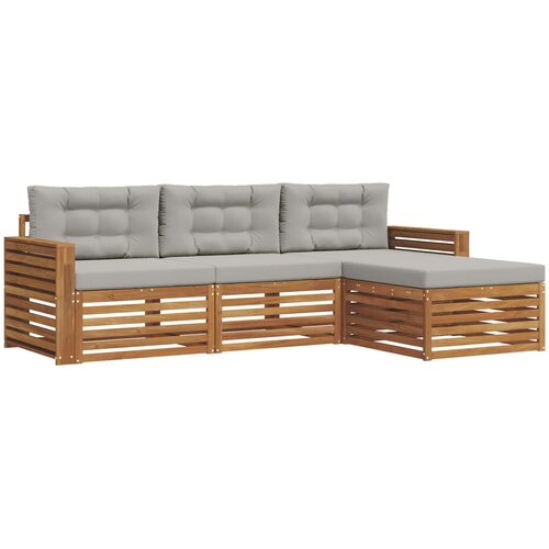  Set vanjskih sofa 4 kom. Prirodna i svjetlosiva Prirodna i svijetlo siva 257,5 x 162,5 x 73 cm Slike