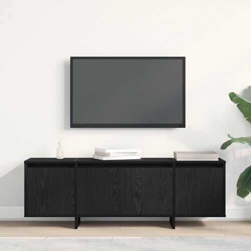 VidaXL ormarić crni hrast 120x30x40 5 cm od materijala od konstruiranog drveta Slike
