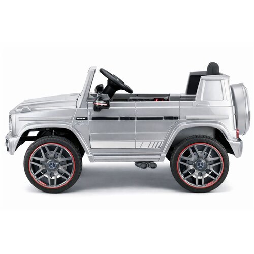 Mercedes AMG G 63 srebrno obojeni automobil na baterije Slike