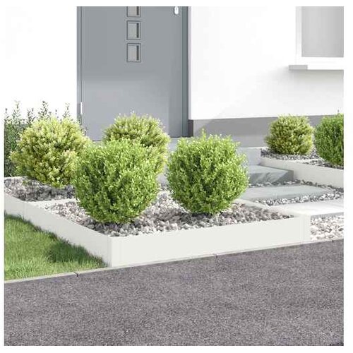 vidaXL Ograda oko Travnjaka 4 kom. 100 x 100 x 20 cm Čelik Bijela - Bijela 100 x 100 x 20 cm 4 Cijene