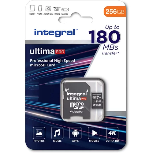Integral spominska kartica z adapterjem 256GB INMSDX256G-180V30