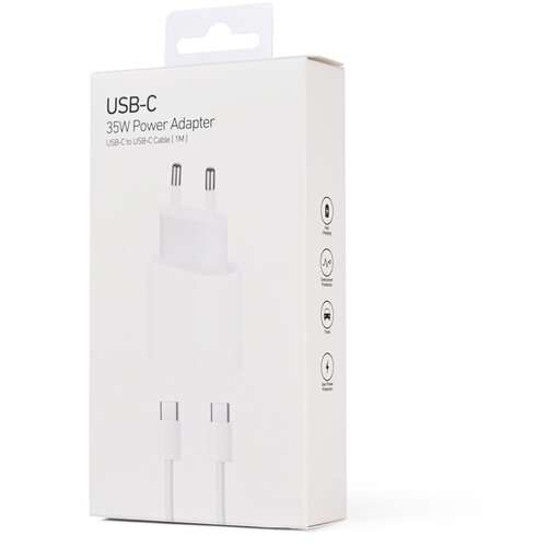  kućni punjač pd fast charger 35W za iphone 15-16 sa pd type c kablom ce beli Slike