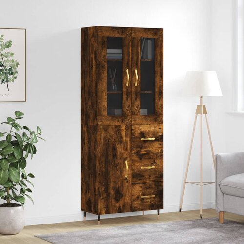  The Living Store Visoka komoda dimljen hrast 69,5x34x180 cm inženirski les - Visoka Omara, (21441062) Cene