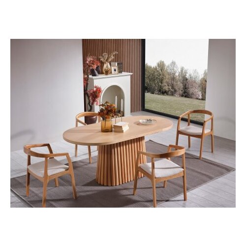 Hanah home Trpezarijski sto i stolice Atlantis, 170x90x75 cm, 4 stolice, Smeđa Slike