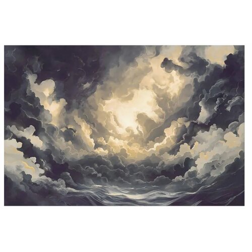  Plakat Epic Play of Light: The Sun Battling for Dominance Over the Clouds 90x60 Cene