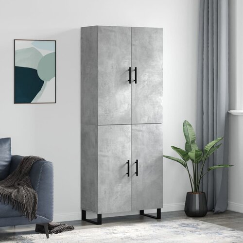 vidaXL Visoka komoda betonsko siva 69,5x34x180 cm inženirski les Cene