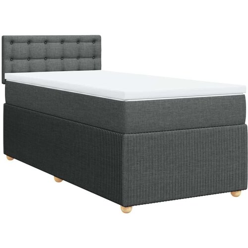 VidaXL Krevet s oprugama i madracem tamnosivi 90 x 190 cm od tkanine Slike