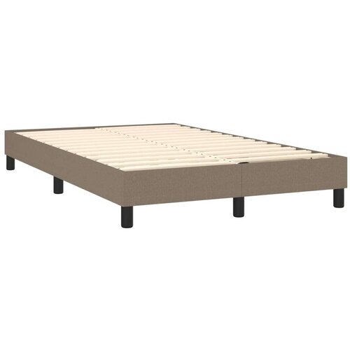 VidaXL Krevet box spring s madracem LED smeđesivi 120 x 200 cm tkanina Slike