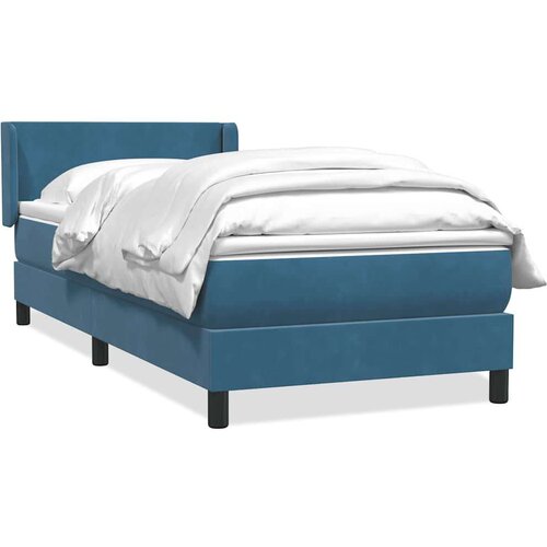 Box spring postelja z vzmetnico temno modra 90x220 cm žamet, (21791306) Slike