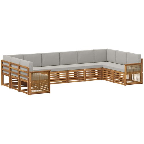 vidaXL Kotna sedežna garnitura z blazino 7 pcs Naravna in svetlo siva, (5000283684) Cene