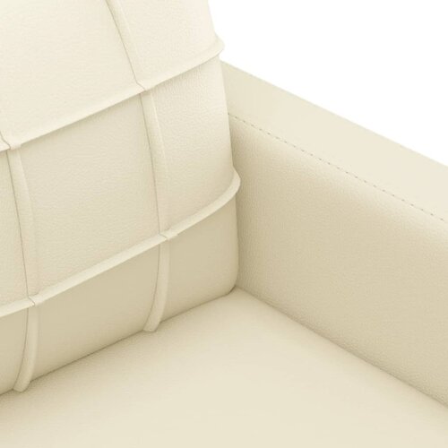  3-dijelni set sofa s jastucima krem od umjetne kože Slike