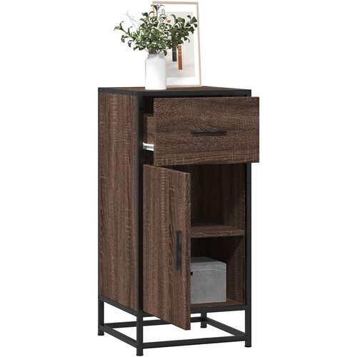 VidaXL Komoda boja hrasta 35,5x35x76 cm konstruirano drvo i metal Slike