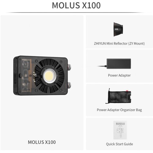 Zhiyun led svetlo molus x100 black ( 86120 ) Cene