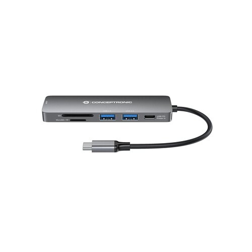 Conceptronic Notebook Dock - DONN11G (ulaz: USB-C, izlaz: HDMI+USB-C PD:60W+USB-A 3.0+2.0, srebrni) Slike