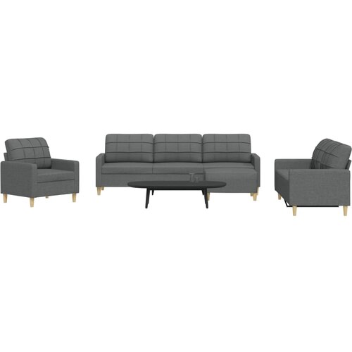 VidaXL 4-dijelni set sofa s tabureom tamnosivi od tkanine Slike