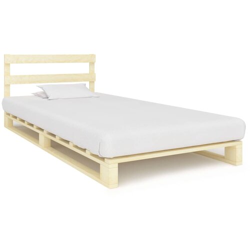 The Living Store Posteljni okvir iz palet trdna borovina 100x200 cm - Posteljni Okvir, (21490067) Slike