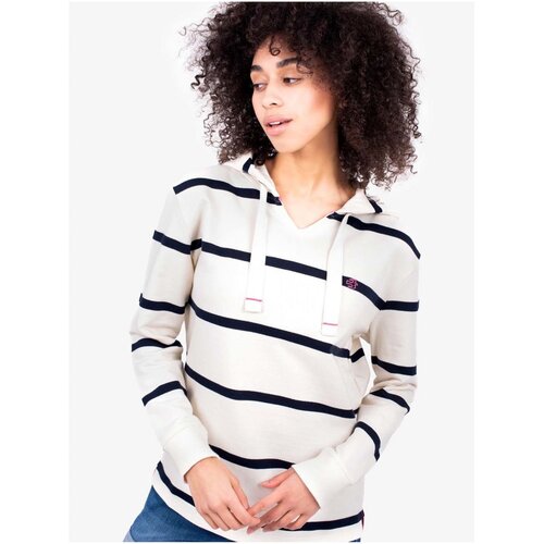 Brakeburn Blue and White Ladies Striped Hoodie - Women Cene