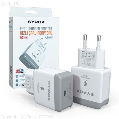 Syrox USB Brzi punjac 3.0A 18W PD Type C - Utor Cene