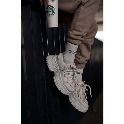 PS1 Women's sneakers on a chunky sole in light beige Nevela Cene