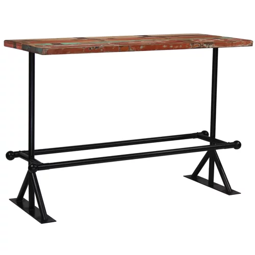 vidaXL barski stol od masivnog obnovljenog drva 150 x 70 x 107 cm višebojni